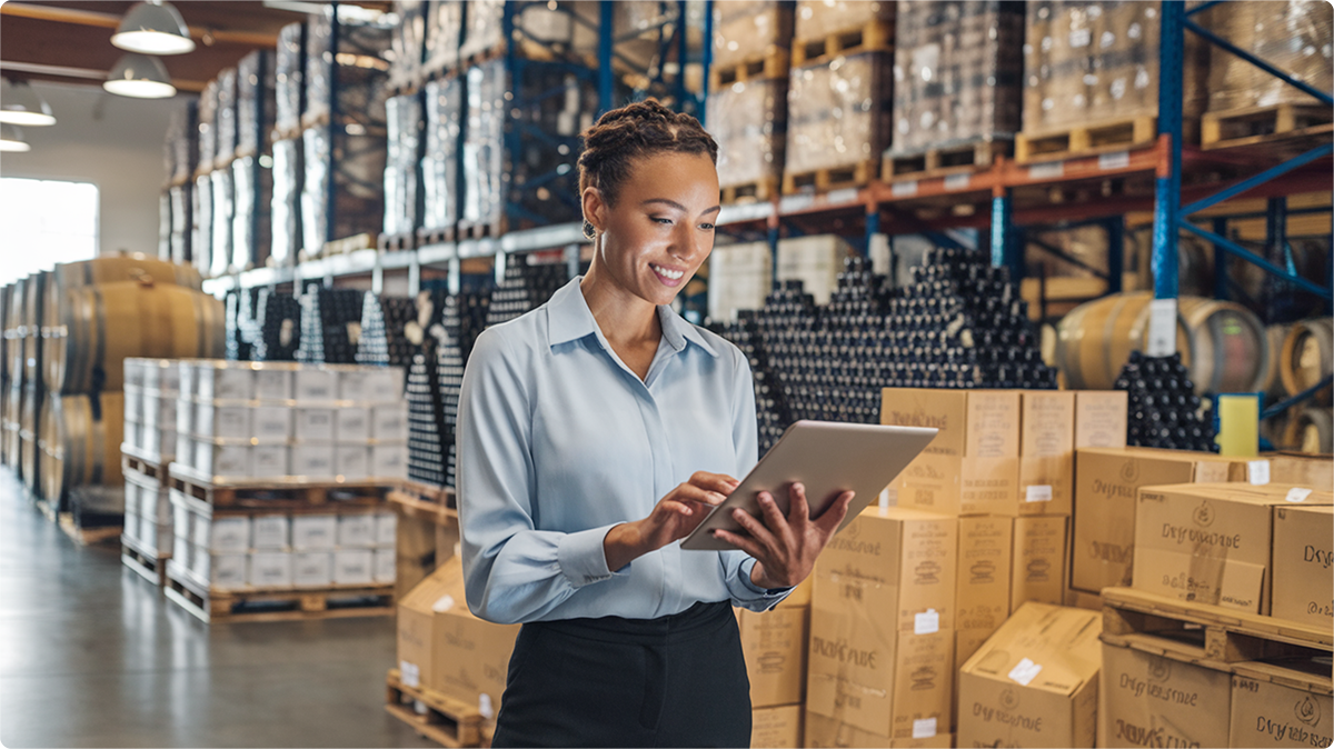 A wholesale manager or logistics team member reviewing an order